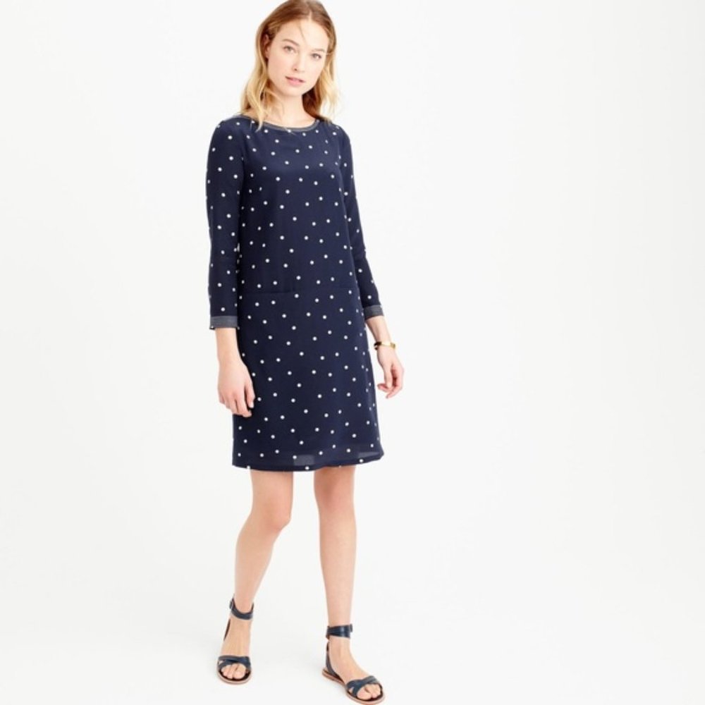 J. Crew SILK Polka Dot Dress